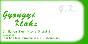 gyongyi klohs business card